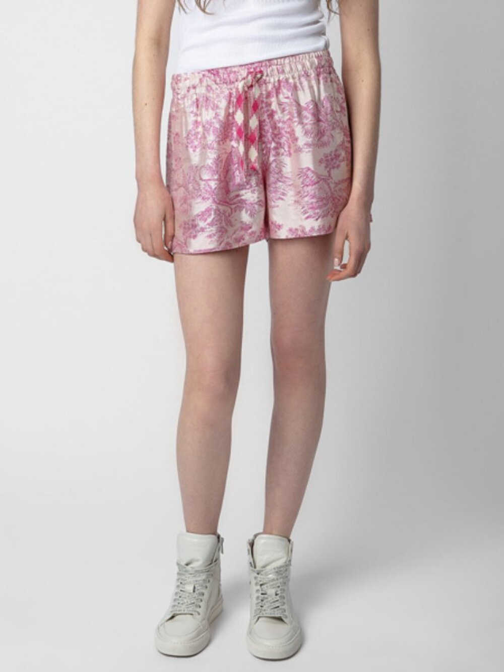 NWT $258 Zadig & Voltaire Paxi Pink Jacquard Banded Short Pants